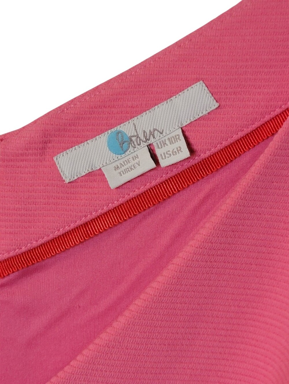 BODEN Margie V-Neck Bubble Gum Pink Ottoman Sheath Dress with Belt Size 6 - Picture 5 of 9